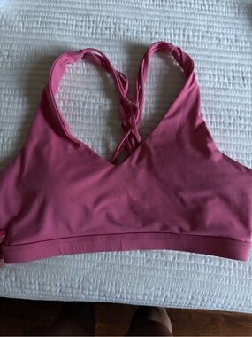 Fabletics Pink Crisscross Strappy Sports Bralette